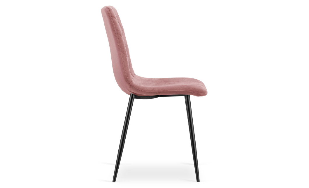 Stuhl TURIN Samt Rosa/Schwarze Beine (10040451)