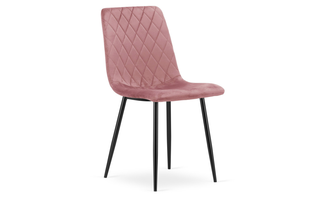 Stuhl TURIN Samt Rosa/Schwarze Beine (10040451)