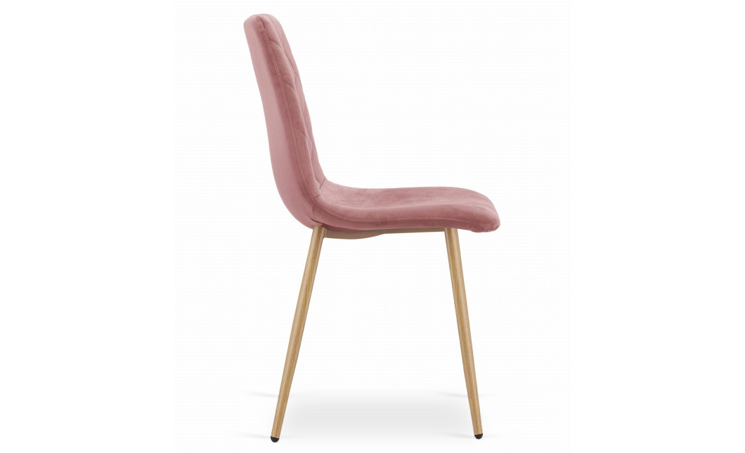 Stuhl TURIN Samt Rosa/Holzfarbe (10037861)