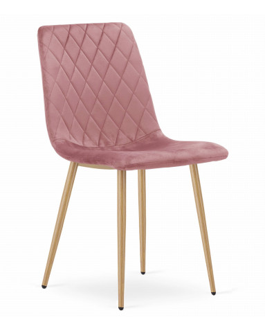 Stuhl TURIN Samt Rosa/Holzfarbe (10037861)