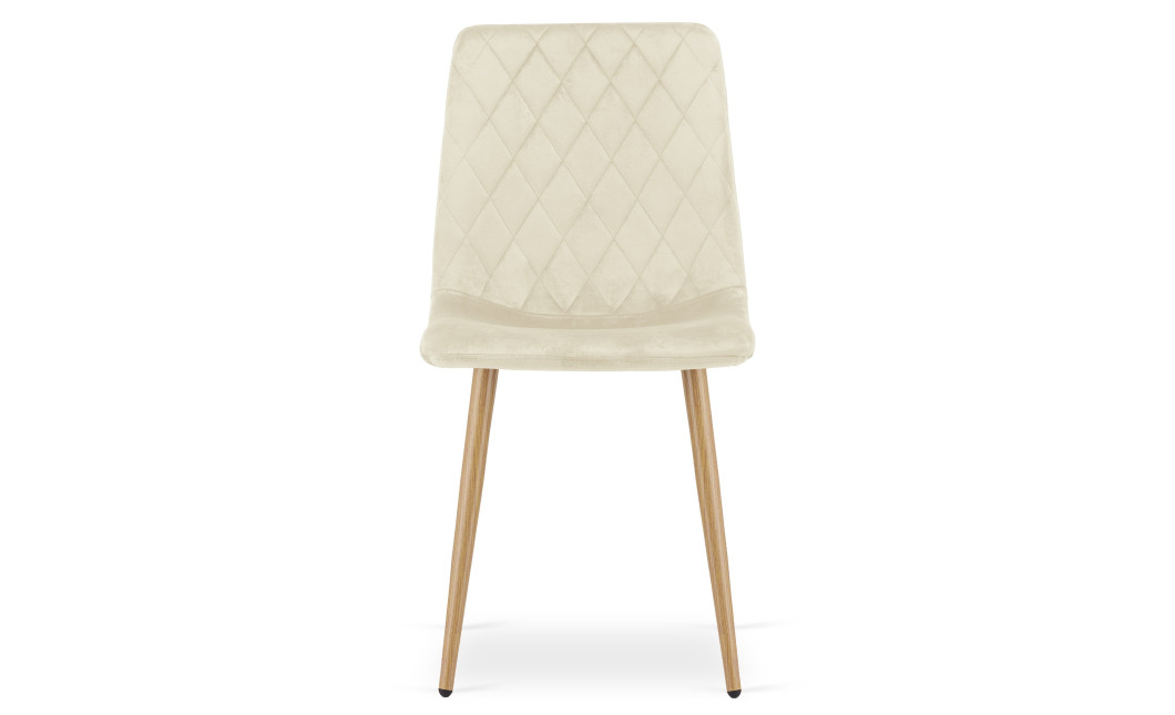Stuhl TURIN Samt Hellbeige/Holzfarbe (10040331)