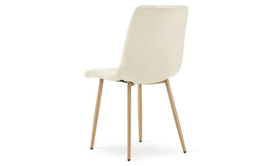 Stuhl TURIN Samt Hellbeige/Holzfarbe (10040331)