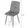 Stuhl TURIN Samt Hellgrau/Schwarze Beine (10038711)