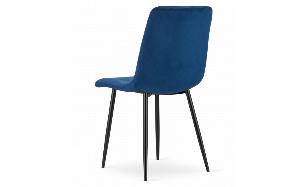 Stuhl TURIN Samt Dunkelblau/Schwarze Beine (10036621)
