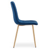 Stuhl TURIN Samt Dunkelblau/Holzfarbe (10040321)