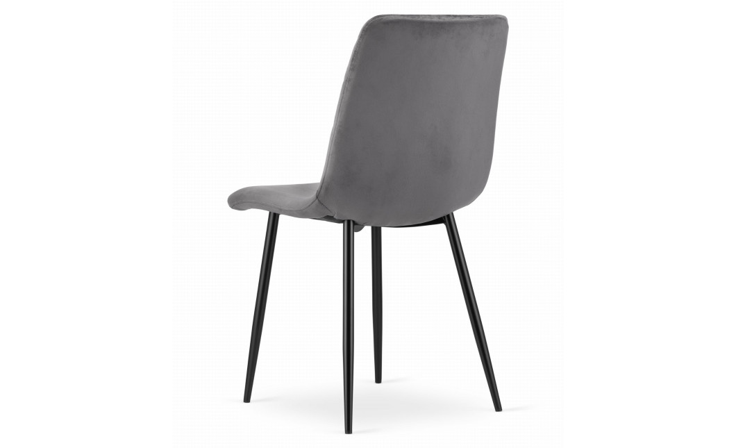 Stuhl TURIN Samt Dunkelgrau/Schwarze Beine (10035021)