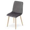 Stuhl TURIN Samt Dunkelgrau/Holzfarbe (10040291)