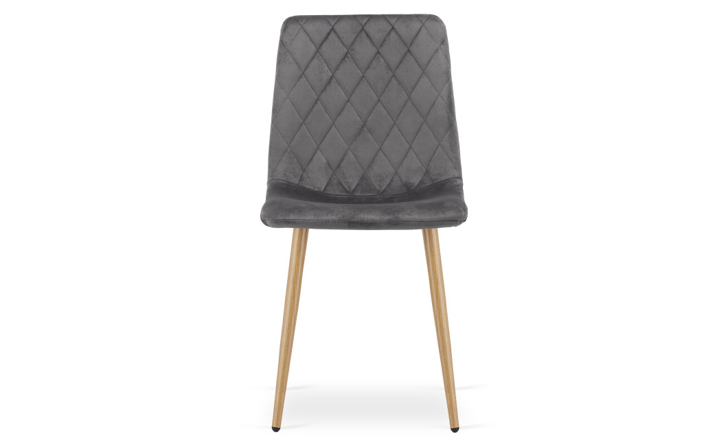 Stuhl TURIN Samt Dunkelgrau/Holzfarbe (10040291)