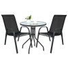 Gartenmöbel-Set ISLAND + SOFIA: runder Tisch 60 cm und 2 Stühle, schwarz (10070024)