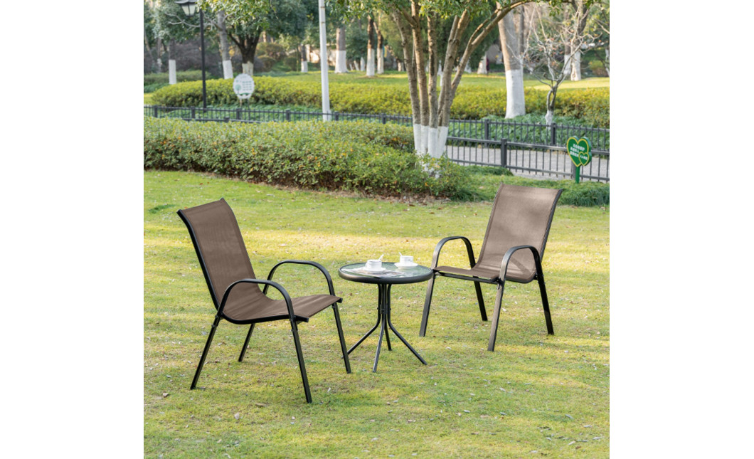 Gartenmöbel-Set ISLAND + SOFIA: runder Tisch 60 cm und 2 Stühle, braun (10070022)