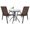 Gartenmöbel-Set ISLAND + SOFIA: runder Tisch 60 cm und 2 Stühle, braun (10070022)