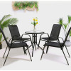 Gartenmöbel-Set ISLAND + SOFIA: runder Tisch 60 cm und 4 Stühle, schwarz (10070027)