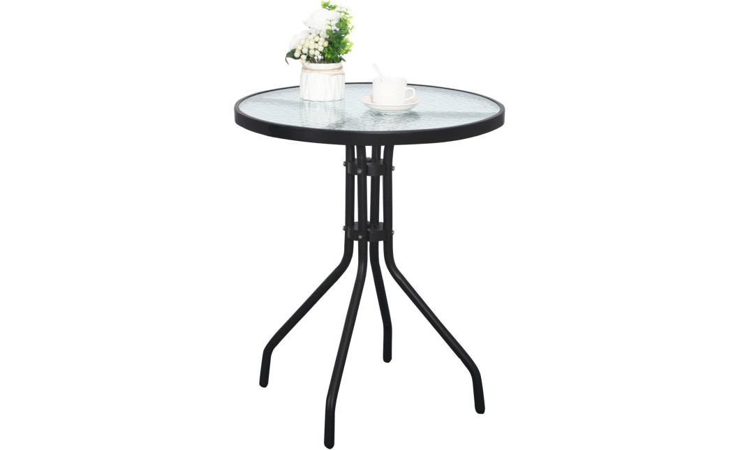 Gartenmöbel-Set ISLAND + SOFIA: runder Tisch 60 cm und 4 Stühle, braun (10070025)