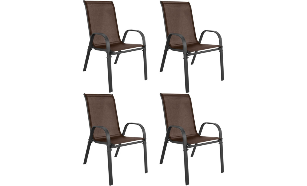 Gartenmöbel-Set ISLAND + SOFIA: runder Tisch 60 cm und 4 Stühle, braun (10070025)