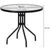 Gartenmöbel-Set ISLAND + SOFIA: runder Tisch 90 cm und 4 Stühle, schwarz (10070012)