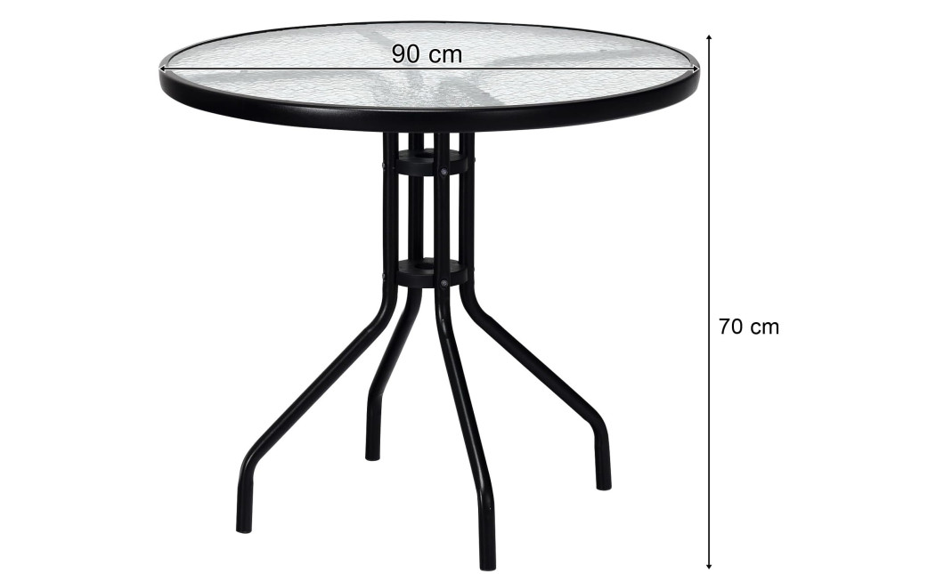 Gartenmöbel-Set ISLAND + SOFIA: runder Tisch 90 cm und 4 Stühle, braun (10070010)