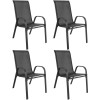 Gartenmöbel-Set ISLAND + SOFIA: runder Tisch 90 cm und 4 Stühle, dunkelgrau (10070011)