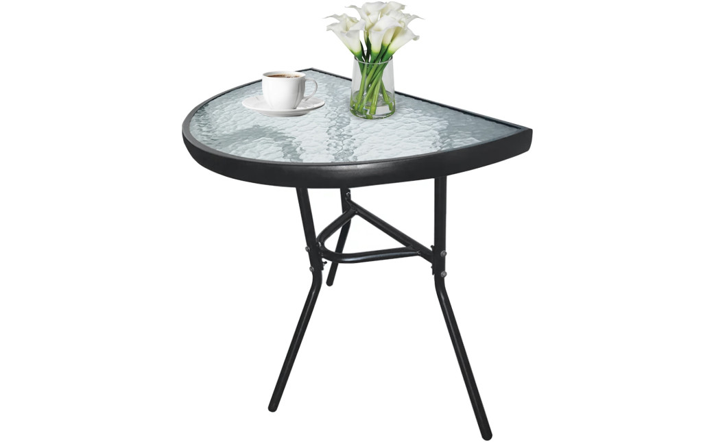 Gartenmöbel-Set ISLAND + SOFIA: halbrunder Tisch und 2 Stühle, braun (10070013)