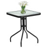 Gartenmöbel-Set ISLAND + SOFIA: quadratischer Tisch 60 cm und 2 Stühle, dunkelgrau (10070020)