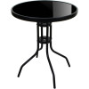 Gartentisch ISLAND rund 60 cm – schwarze Tischplatte (10041421)