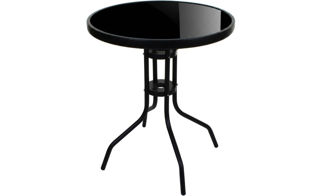 Gartentisch ISLAND rund 60 cm – schwarze Tischplatte (10041421)